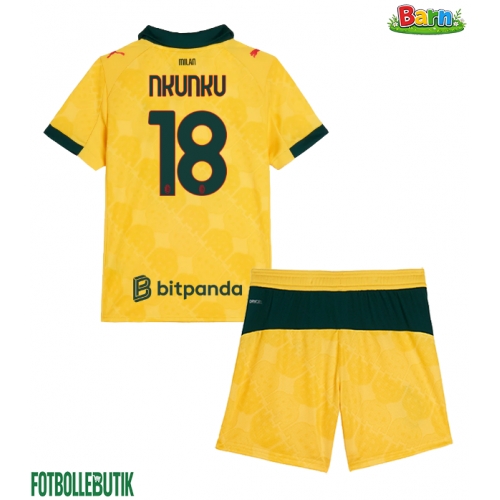 AC Milan Christopher Nkunku #18 Tredjeställ Barn 2025-26 Kortärmad (+ Korta byxor)